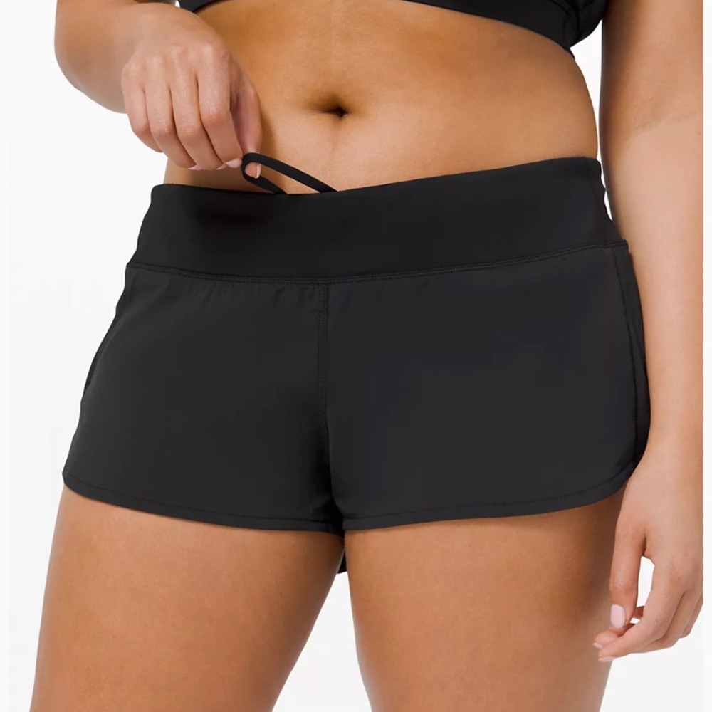 black lululemon speed up short